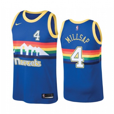Nike Denver Nuggets #4 Paul Millsap Hardwood Classic Blue NBA Jersey Men's